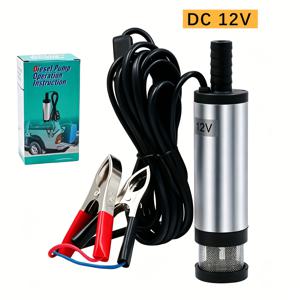 TEMU 자동차용 전기 연료 펌프, 12V, 자동차에서 디젤, 엔진 오일 및 물 펌핑에 적합, 수중형, 최소 유량 12리터, 연료 공급 펌프, 스테인리스 스틸 하우징