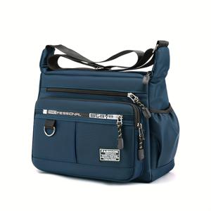 TEMU 뉴트럴 스퀘어 백, 남녀공용 숄더백, 다중 포켓 백팩, 캐주얼 크로스백 [랜덤 당김 방향, 랜덤 배너 레터링]
