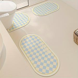 TEMU 1세트 욕실 미끄럼방지 매트, 흡수 바닥매트, 가정용 문 싱크대 발판, 화장실 카펫, 변기 시트 매트
