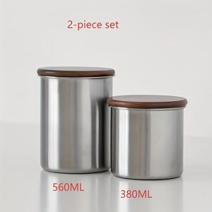 TEMU 2개 빈티지 커피 보관 용기, 밀폐 보관 용기, 커피 원두 용기, SUS304 스테인리스 스틸, 보관 밀폐 상자, 차 용기, 식품 보관 용기, 주방 보관에 적합, 스낵 용기, 사탕 용기, 조미료 용기, 향신료 용기