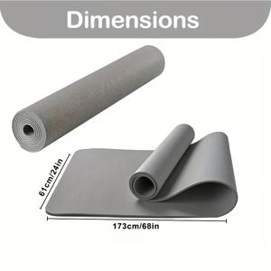 TEMU 두꺼운 미끄럼 방지 PVC 소재/요가 매트, 내구성, 고밀도 찢김 방지 운동 매트, 피트니스 및 헬스장 운동에 적합, 블랙, 엑스트라 두꺼운 요가 매트, 운동 표면, 스타일리시 디자인, 튼튼하고 ADGAGRDFE-3 구조