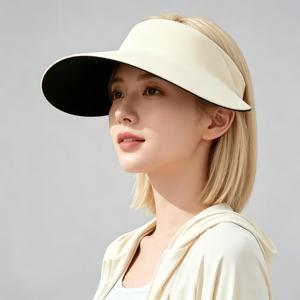 TEMU 업그레이드된 사이즈 조절 선바이저 모자 - 가벼운 오픈탑 넓은 챙 바이저, 넓어진 챙 & 面。钩扣式 잠금장치, 여성 및 남성용, 높은 포니테일, 해변, 골프, 여행, 하이킹, 통근, 봄/여름 야외용