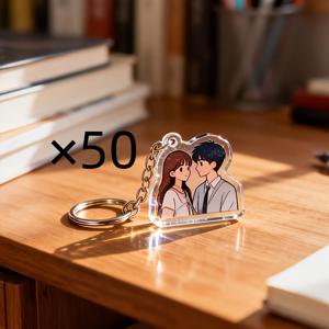 TEMU 그녀/남자의 선물 50개/100개 특별한 맞춤 아크릴 키체인 - 발렌타인데이, 어버이날 선물, 크리스마스 아크릴 장식품, 차량 백미러 장식, 키체인 펜던트, 백팩 장식, 애완동물 애호가, 커플 선물 크리스마스, 할로윈