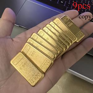 9개 크리에이티브 컬렉션 장식품, 레플리카 조각상, 견고한 금속 소재, 골든 옐로우, 적당한 크기, 실내 가정 장식 장식품, 테마 파티 선물, 새해, 크리스마스, 발렌타인데이 선물