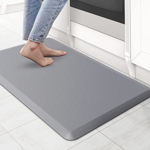 TEMU 44X150Cm 피로 방지 주방 스탠딩 매트 - PVC 가죽 미끄럼 방지 두꺼운 고무 뒷면 바닥 매트 (사무실/세탁실/욕실용)