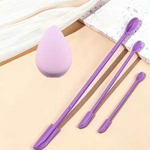TEMU 3개 실리콘 스파츌라 세트, 앱플리케이터 도구, 메이크업 용기용 멀티 사이즈 스파츌라, 로션 병용 실리콘 화장품 스파츌라 세트 - 및 메이크업용 양면 빈 병 스파츌라