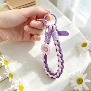 새로운 작은 데이지 펜던트 패션 휴대폰 끈 손목 밴드 - 분실 방지 경량 낙하 방지 꼰 휴대폰 끈, 모든 휴대폰 케이스에 맞는 짧은 카메라 끈 펜던트, 키체인 범용 손잡이, 휴대폰 추가 장비