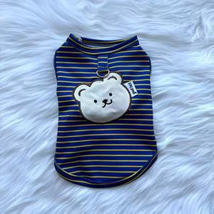 TEMU 애완견 고양이 봄 가을 귀여운 곰돌이 하네스 아기 고양이 구부러진 입 곰돌이 조끼 소형 고양이 통기성 옷 소형 강아지 포메라니안 테디 비콘 슈나우저 등