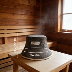1/2개 회색 양모 펠트 사우나 모자, 클래식 스타일의 회색 흡수성 드라이 헤어 캡 (온천 및 사우나용)