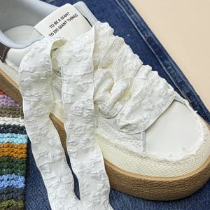 TEMU 멀티컬러 엠보싱 플로럴 신발끈/마카롱 색상/컬러 블로킹 효과/발렌타인데이 선물