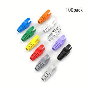 TEMU 50/100/150/200개입 RJ45 이더넷 네트워크 케이블 스트레인 릴리프 부트, CAT5E CAT6 CAT6A 호환, 다양한 직경의 LAN 케이블용 RJ45 색상 코드 케이블 커넥터 플러그 커버, 혼합 색상