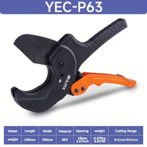 TEMU 라쳇 PVC 파이프 커터, 최대 2-1/4