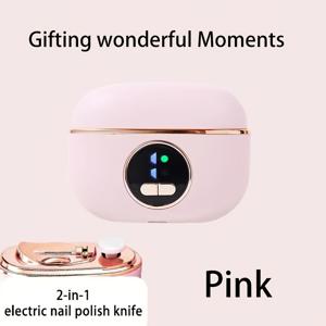 TEMU 2-in-1 전동 손톱깎이 & 폴리셔, LED 조명, 먼지 수거함, 안전 핀치 방지 기능, 폴리싱 및 연마 기능, USB 충전, 장시간 사용 가능한 배터리, 다기능 매니큐어 도구, 살롱용, 모든 연령에 적합