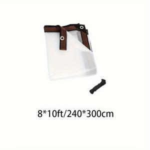 TEMU 새 제품 투명 방수 폴리에틸렌 천, 천공 처리, 야외 캠핑, 정원, 피크닉, 가정용, 마당, 발코니에 적합, 아름답고 내구성 강함, 바람과 비로부터 보호