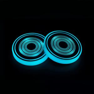 TEMU RGB 차량 컵 홀더 조명 - USB 충전 LED, 스마트 센서 자동 실내 장식, 생생한 빛과 멀티 컬러 패턴 디자인의 물컵 홀더 앰비언트 라이트 차량 컵 코스터
