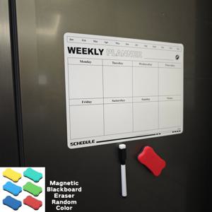 TEMU 'WEEKLY PLANNER' 자석 냉장고 달력 세트, 냉장고 표면에 부착 가능한 월간 계획, 랜덤 색상 자석 화이트보드 펜 및 랜덤 색상 자석 칠판 지우개, 간편한 보관 및 접근