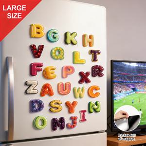 TEMU 26개 대형 A ABC 세트, 냉장고 자석용 과일 및 영어 알파벳 디자인, 식기세척기, 냉장고, 금속 캐비닛, 차고 장식용, 신학기, 크리스마스, 할로윈 선물용으로 완벽