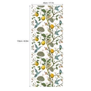 TEMU 1pc 17.7*45.6inch 개인 정보 보호 창 필름, 파랑 새 레몬 트리 패턴 서리로 덥은 창 스티커 정적 창 스티커, 자외선 방지 필름 유리 음영 스티커