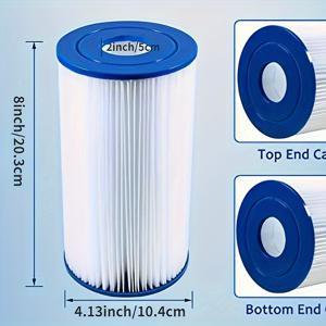 TEMU A 또는 C 타입에 적합, Intex 29000E/59900E 호환, 간편한 설치 풀 필터, 여름 휴가 또는 지상 수영장에 적합, 2개입.