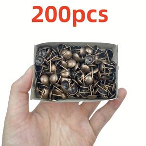 TEMU 200개입 앤티크 구리색 철제 소파 못 팩, 10*16mm 크기, 소프트 가구 및 빈티지 장식용으로 디자인됨. 이 둥근 머리 가구 못은 소재 가구, 코르크 보드, 또는 게시판 및 포스터에 적합합니다.