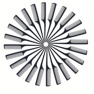 TEMU 24개 래트 꼬리 빗 세트 - ABS 플라스틱 손잡이, 플라스틱 브리스틀, 일반 모발용 - 스타일링, 티징, 백 빗질, 볼륨 추가용 마감 빗 - 내열성, 정전기 방지 - 살롱 이발사 용품