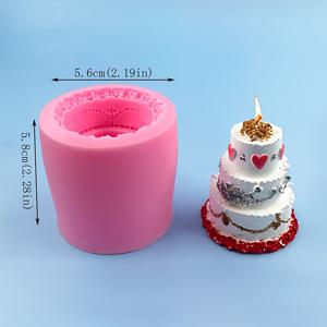 TEMU 3단 3D 원통형 장식품 (결혼식용), 수제 향초 레진 캐스팅 석고 아로마 트리 액체 실리콘 몰드