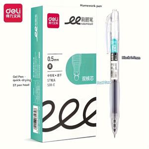 TEMU 12개/1박스 젤 펜 ST 팁: 0.5mm #블랙 펜 클립 디자인은 쉽게 벗겨지지 않음, 망원경 디자인 실리콘 시어스는 펜을 잡기 편안하고 내마모성이 뛰어나고 내구성이 좋습니다. 크리스마스 선물
