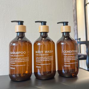 TEMU 3개 세트 재사용 가능한 16.91oz 플라스틱 디스펜서 병, 샴푸, 바디워시, 컨디셔너 리필용 빈 병 - 무향, 펌프 디스펜서, 욕실 액세서리 용기