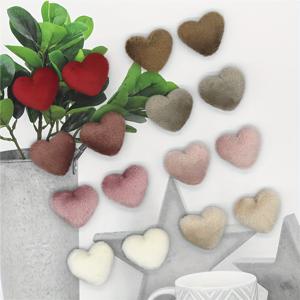 TEMU 40개/팩, 혼합 랜덤 색상, 1.8cm 트위드 플란넬 하트 모양 패브릭 단추, DIY 귀걸이, 헤어 액세서리, 헤어 클립, 여성용 공예 재료 팩, 패브릭 단추, 휴대폰 케이스 패치 장식, 재봉용 액세서리, 의류 액세서리, 패브릭 단추 장식, 홈 데코 액세서리