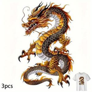 TEMU 3개 티셔츠 프린트 트렌디 플라스틱솔 프린트 - 남녀공용, 내구성, 세탁 가능한 패치, 귀여운 고양이와 