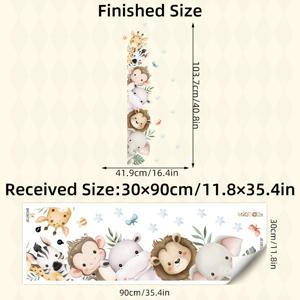 TEMU 1개 스타일 귀여운 동물 벽 스티커 | 코끼리 기린의 시선, 방, 문, 놀이방 & 옷장 데칼 & 교실 장식을 위한 방수 PVC 자가 접착식