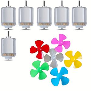 TEMU 6개 컬러 팬 블레이드, 6개 130 토이 모터 3V 19000 RPM 고속 미니 모터, 작은 크기와 컴팩트한 사이즈로 좁은 공간에서 설치 및 작동이 용이합니다. 프로젝트, 교육 실험 및 다양한 다른 시나리오에 적합합니다.