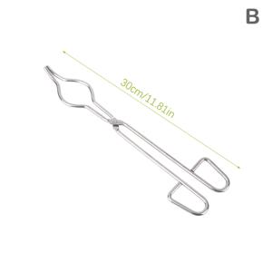TEMU 1개 전문 스테인리스 크루시블 집게 - 20cm/30cm/40cm 크롬 도금 고온 저항 실험실 집게, 그래파이트 용해 및 비커 클램프용 인체공학적 그립, 광택 마감