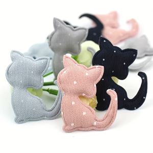 TEMU 16개 3.5*4.5cm 귀여운 폴카 도트 아기 고양이 패브릭 아플리케 패치, DIY 수제 헤드웨어, 신발, 모자, 가방, 의류 액세서리용