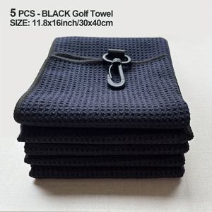 TEMU 고품질 아웃도어 스포츠 타월, 와플 직조 원단 골프 타월, 폴리에스터 & 폴리아미드 혼방, 손세탁 가능 - 직조 섬유 - 골프, 낚시, 달리기 및 기타 활동에 이상적 - 11.81x16인치, 블랙