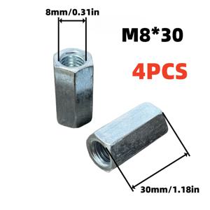 TEMU 헤비듀티 4pcs 헥스 커플링 너트 - 아연 도금 연장형 육각, 전체 나사산 커넥터 (M4/M5/M6/M8/M10/M12) 기계, 배관, 건설용 - 모든 나사봉, 아이볼트, 웨지 앵커, 체인 링크 호환 가능 - DIN 표준 패스너, 배관 부품, 광택 금속 마감, 내구성 강화 고정 솔루션, 정밀 나사산, 산업용 고정 장치