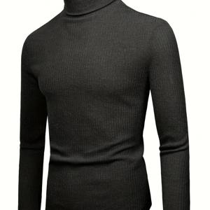 TEMU 봄/가을 신상품 - 남성 캐주얼 패션, 트렌디한 하프 터틀넥 - 편안하고 통기성 좋은 - 심플하고 활용도 높은 긴팔