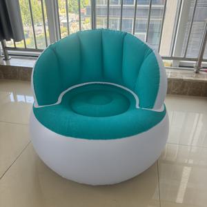 벨벳 팽창식 소파 의자, 접이식 휴대용 에어 소파, 독서, 거실 및 캠핑용으로 적합 (블루).