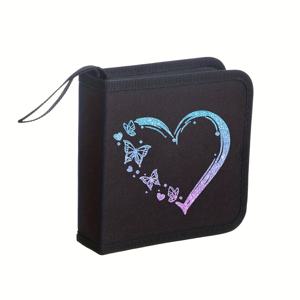 TEMU 40슬롯 CD/DVD 케이스, 휴대용 디스크 보관 바인더 지갑형 홀더, 그라데이션 나비 패턴 프린트, 내구성 있는 지퍼 잠금, 부드러운 안감 슬리브, 강화된 스티치 및 라벨창이 있는 디스크 정리함; 자동차, 여행용 크리스마스 선물로 적합