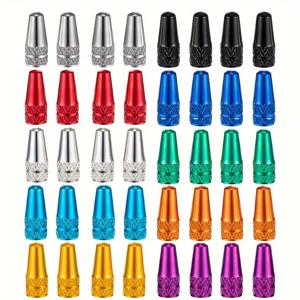 TEMU 혼합 20색 알루미늄 합금 자전거 타이어 밸브캡, 산악 도로 자전거 커버 보호대, 방진 자전거 밸브캡, 자전거 액세서리, 컴팩트한 디자인, 패셔너블한 자전거 액세서리, 튼튼한 구조, 자전거 밸브 보호대, 밸브 프로