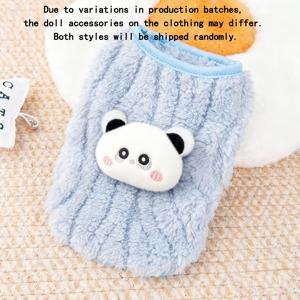 TEMU 1개 털 덮개 따뜻한 겨울 아기 강아지/고양이 스웨트셔츠, 귀여운 동물 스타일 우유 강아지 후드 없음 스웨트셔츠, 사이즈 차트 참조, 매우 작은 강아지, 애완동물에 적합 (Small, 1kg 이하에 적합)