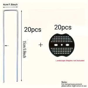 TEMU 40/60/181개(20/15/10cm 중량용 갈바나이징 실버 U자형 조경 못, 블랙 가스켓 포함, 녹방지 지면 못, 정원 말뚝 | 텐트 말뚝 | 잔디 | 발코니 | 잔디밭 | 울타리 | 닭장 그물 | 관개 파이프 | 고정 울타리용)