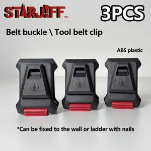 3개 STARJIFF 다기능 퀵 릴리스 공구 벨트 클립 및 버클, 최대 5cm 폭의 벨트에 적합, 벽, 사다리 또는 공구 가방에 설치 가능, 전기 기술자, 목수 및 건설 노동자에게 이상적. STARJIFF 공구 키트