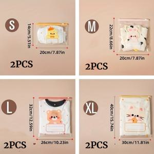 TEMU 랜덤 만화 패턴 플라스틱 보관 가방 4/8개 세트, S, M, L, XL 사이즈 선택 가능. 가볍고 고품질의 여행용품. 옷, 신발, 액세서리에 이상적. 여행 필수품 및 수하물 정리함, 사계절용. 보관, 잡동사니 정리, 옷, 속옷, 신발, 임산부 용품, 수하물칸 보관용으로 사용