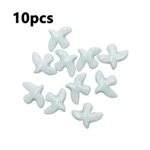 TEMU 10개입 1.7X1.4Cm 연청색 비둘기 세라믹 비즈, 팔찌, 목걸이 및 휴대폰 참 제작에 적합, 구멍 크기 약 0.2Cm