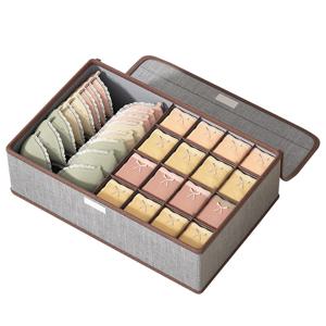 TEMU LDQ 2-in-1 접이식 패브릭 수납함 뚜껑 및 서랍 정리함 포함 - 속옷걸이, 양말, 스카프에 적합한 13/17개 수납칸, 내구성 있는 공간 절약형 캐비닛 및 옷장 정리함, 침대 밑, 서랍장, 사무실 수납 바구니용으로 접이식