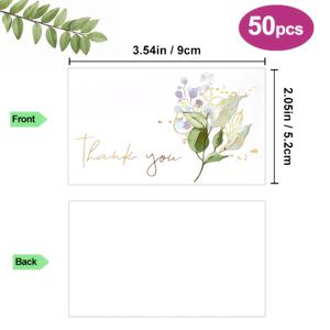 TEMU 숲 속 스타일 신선한 수채화 꽃무늬 감사 카드 50개, 인스타 스타일 수작업 식물 디자인과 금박 텍스처, 결혼식 감사, 생일 파티, 파티 답례품 등에 적합. 손글씨 메시지를 위한 빈 뒷면. 진심 어린 감사를 표현하는 고가치 아이템, 일상적인 표현과 선물 스타일 향상을 위한 필수품