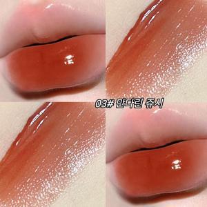 TEMU 반짝 투명 미니 각진 튜브(스몰 스퀘어) 거울광 립글로스, 오래가고 촉촉, 잘 안 묻어남, 맨얼굴 톤업 누드 립컬러/립스틱
