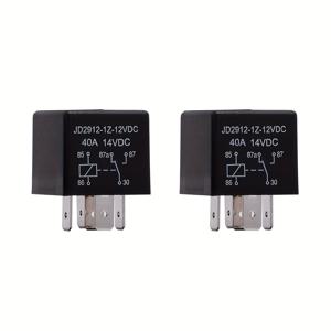 TEMU 2개입 40A 자동차 릴레이, 5핀/4핀 12V 자동차 스위치 및 스타터, 모델 번호: JD2912-1H-12VDC 40A 범용 다목적 헤비듀티 표준 릴레이