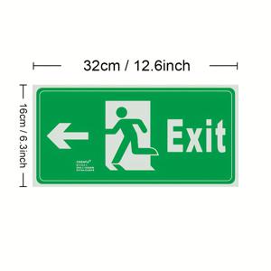 TEMU 1개, 320X160mm 크기, PVC 방화 출구 표지판 (좌측 방향), 발광 방화 안전 표지판 (탈출용)